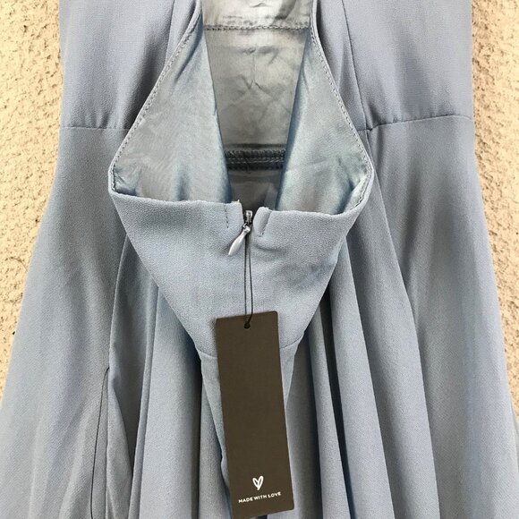 New Lulu's All About Love Slate Blue‎ Maxi Dress for Bridesmaid size L - Picture 16 of 16